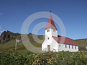 Church in the village of Vic, Iceland