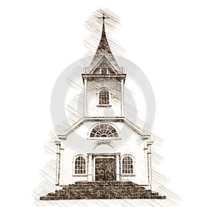 Chiesa antico disegno stile 