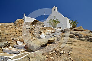 The church of Virgin Mary Gremiotissa on the Cycladic island of Ios, Greece