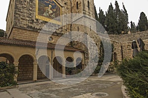 Church of the Visitation where the Virgin Mary visited her cousin Elisabeth and Zacharias and where she recited the Magnificat, in photo