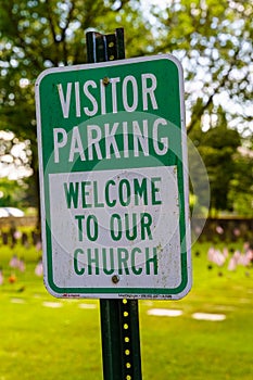Church Visitor Parking Sign
