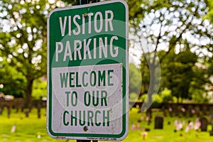 Church Visitor Parking Sign