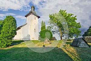 Saint Martin's Church in Martincek village during summer sunset