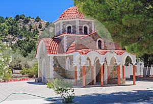 Church on the way to the mountain Tsambika. Rhodes