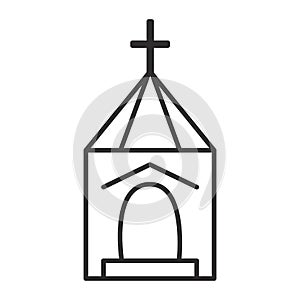 Church, wedding vector line icon, sign, illustration on background, editable strokes