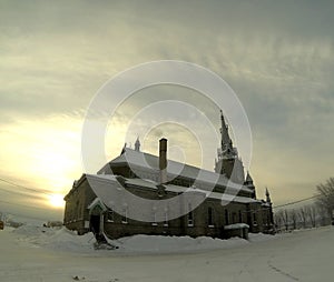 Church in winter