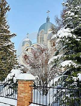 Church. Winter days. Ternopil. Ukraine.