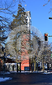 Church in Winter in the Neighborhood Grunewald, Berlin photo