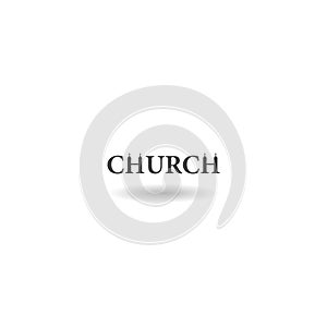 Church word icon with shadow