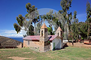 The church at the Yumani community on the Isla Del Sol on Lake Titicaca