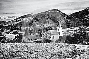 Church in Zdiar near Belianske Tatry, colorless