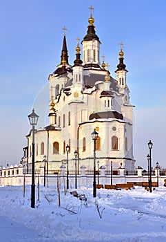 The Church of Zechariah and Elizabeth in Tobolsk in the winter