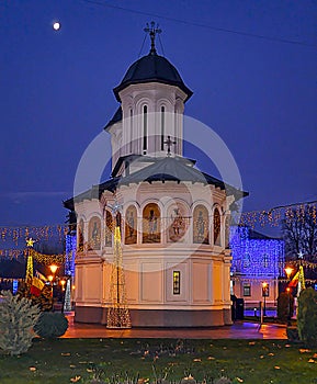 The church â€žSt. Voievozi â€from TÃ¢rgu Jiu-night wiev