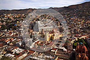 Churches Colored Houses Guanajuato Mexico