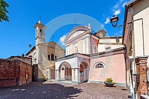 Churches on town square in Barolo.