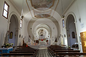 Churches of the Veneto. Interior of the Marendole church in Monselice province of Padua. Italy.
