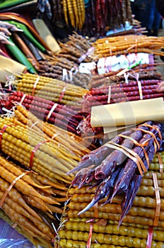 Churchkhela sucrose. Georgian sweets. East market. National Food.