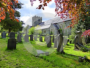 Village church and churchyard photo