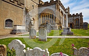 The churchyard of St Michael the Archangel Church. Lyme Regis. West Dorset. England