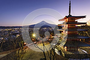 Chureito Pagoda and Mt. Fuji