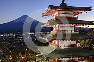 Chureito Pagoda and Mt. Fuji