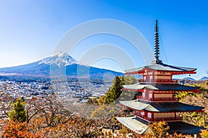 Chureito Red Pagoda is a five-story pagoda with a beautiful backdrop of Mount Fuji, a popular and famous place