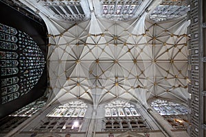 Churh interior, york minster ornate ceiling