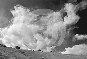 Churning Clouds, in Black and White