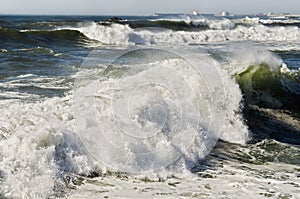 Churning sea
