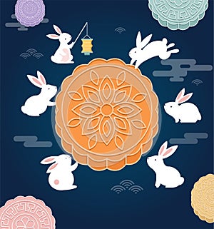 Chuseok Chinese Festival with rabbits