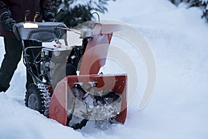 Chute and Auger - Snowblower at Work