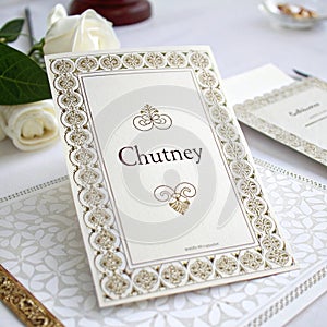 Chutney invitation isolated on white background