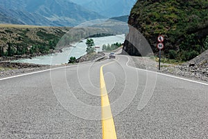 Chuysky trakt road in the Altai mountains.