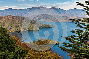 Chuzenji lake in autumn season.