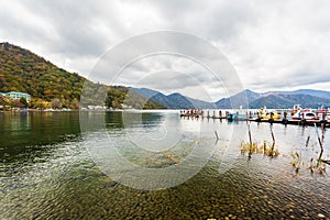 Chuzenji lake in autumn season, Nikko, Japan