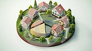 chvisualization simulation of 3d real estate pie chart