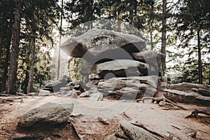 Chybotek, balancing rock in Szklarska Poreba photo