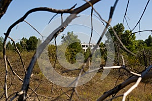 Chyhyryn Nuclear Power Plant. The building of the abandoned Ukrainian nuclear power plant Chigirinskaya. The ruins of