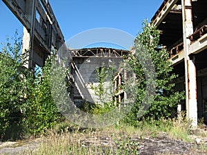 Chyhyryn Nuclear Power Plant. The building of the abandoned Ukrainian nuclear power plant Chigirinskaya. The ruins of