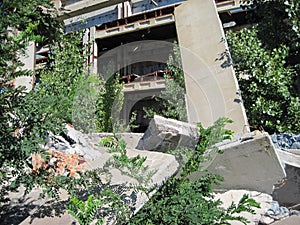 Chyhyryn Nuclear Power Plant. The building of the abandoned Ukrainian nuclear power plant Chigirinskaya. The ruins of