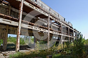 Chyhyryn Nuclear Power Plant. The building of the abandoned Ukrainian nuclear power plant Chigirinskaya. The ruins of