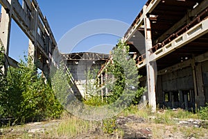 Chyhyryn Nuclear Power Plant. The building of the abandoned Ukrainian nuclear power plant Chigirinskaya. The ruins of