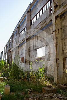 Chyhyryn Nuclear Power Plant. The building of the abandoned Ukrainian nuclear power plant Chigirinskaya. The ruins of