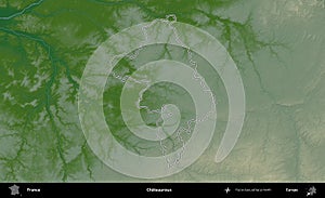 Chateauroux outlined, France. Physical