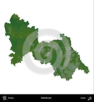Chatellerault, France, isolated on white. Physical photo