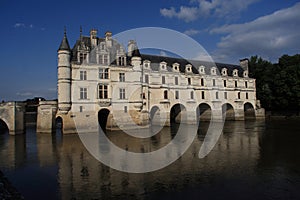 The ChÃ¢teau de Chenonceau, situated on the Cher River