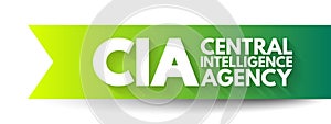 CIA - Central Intelligence Agency acronym, concept background