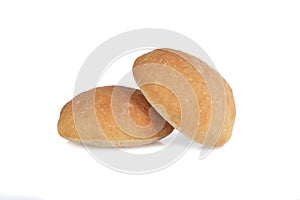 Ciabatta bread rolls on white