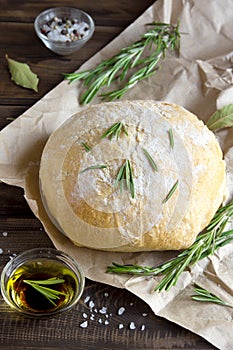 Ciabatta bread with rosemary