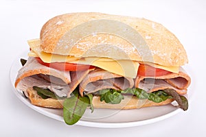 Ciabatta bread sandwich